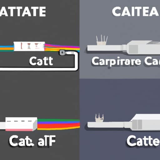 ציר זמן המראה את ההתפתחות של כבלי Ethernet מ-CAT5 ל-CAT8