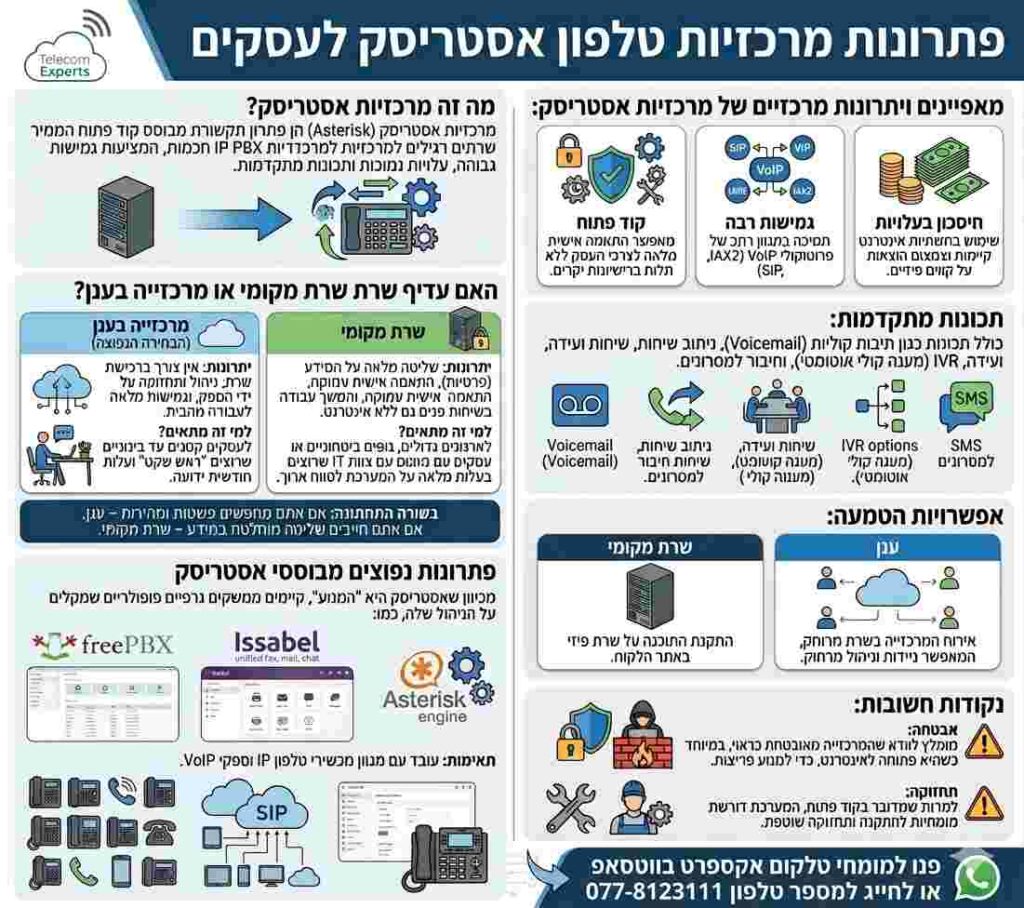 פתרונות מרכזיות טלפון אסטריקס לעסקים