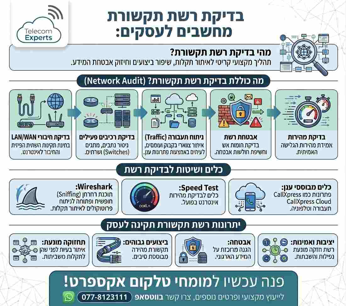 בדיקת רשת תקשורת מחשבים לעסקים - טלקום אקספרט