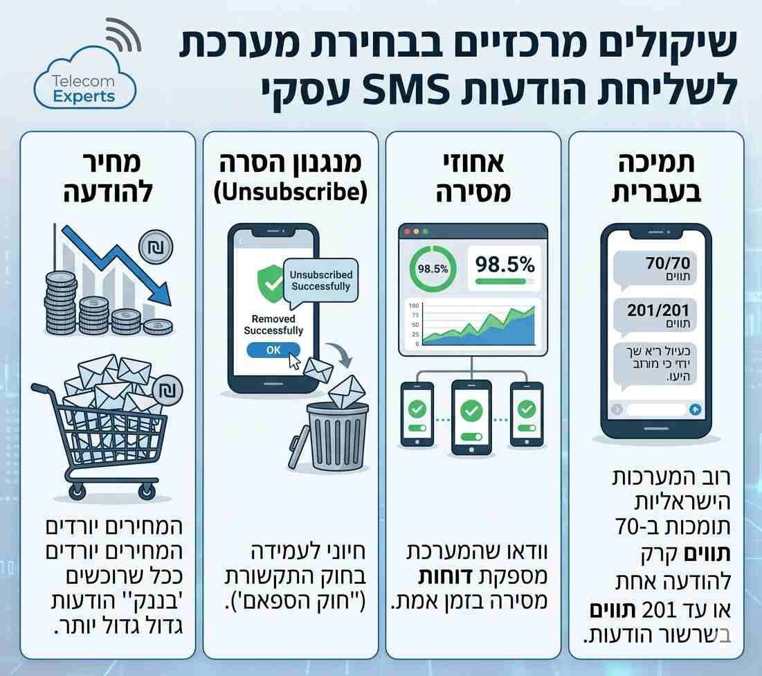 מערכת עסקית מתקדמת לשליחת הודעות SMS המוניות - טלקום אקספרט