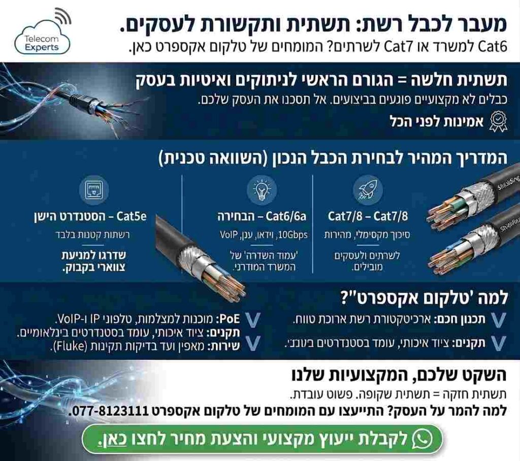 כבלי רשת תקשורת טלקום אקספרט