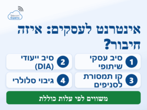 אינטרנט לעסקים: ארבעה סוגי חיבור, מסיב עסקי שיתופי ועד קו תמסורת וגיבוי סלולרי